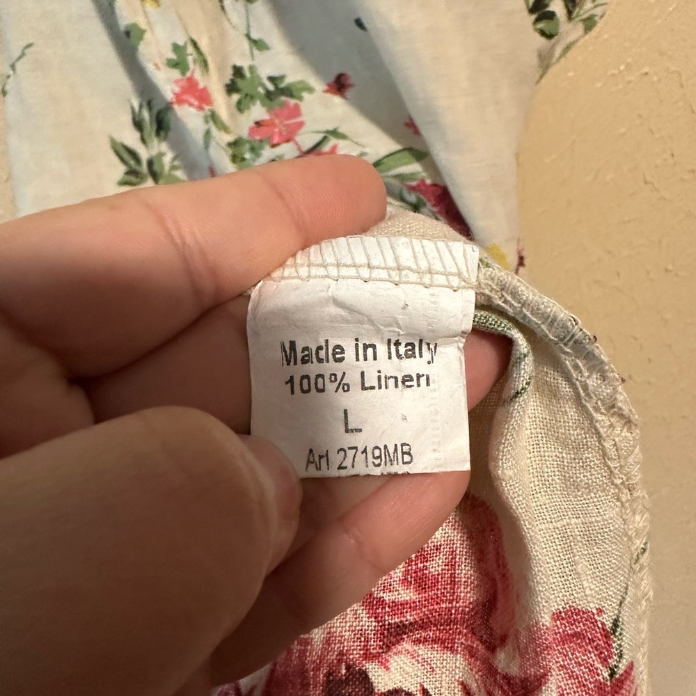 Terzo Millennio Linen Dress Floral Sleeveless Size large - Picture 6 of 6